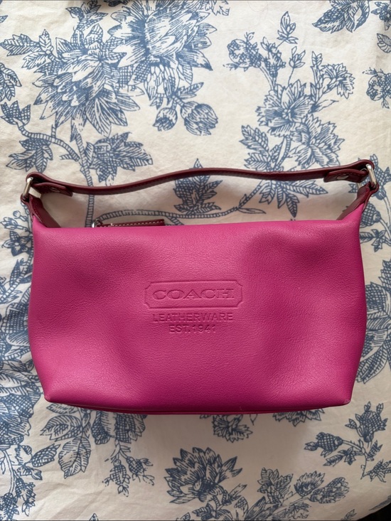 Coach Handbags - Coach Hot Pink Mini Leather Shoulder Bag!